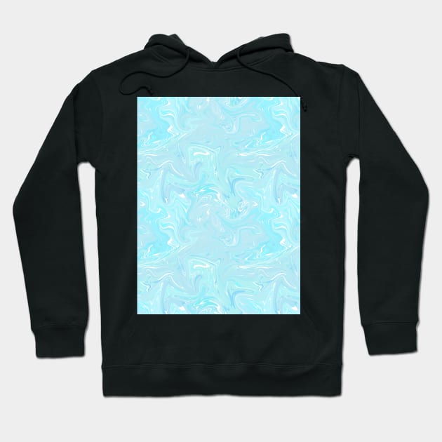 Pastel Blue Silk Marble - Digital Liquid Paint Hoodie by GenAumonier